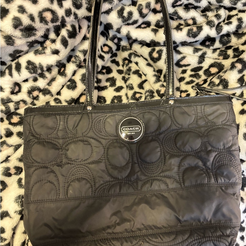 Coach Black Quilted Signature Tote